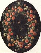 Giovanni Stanchi Garland of Flowers and Butterflies oil on canvas